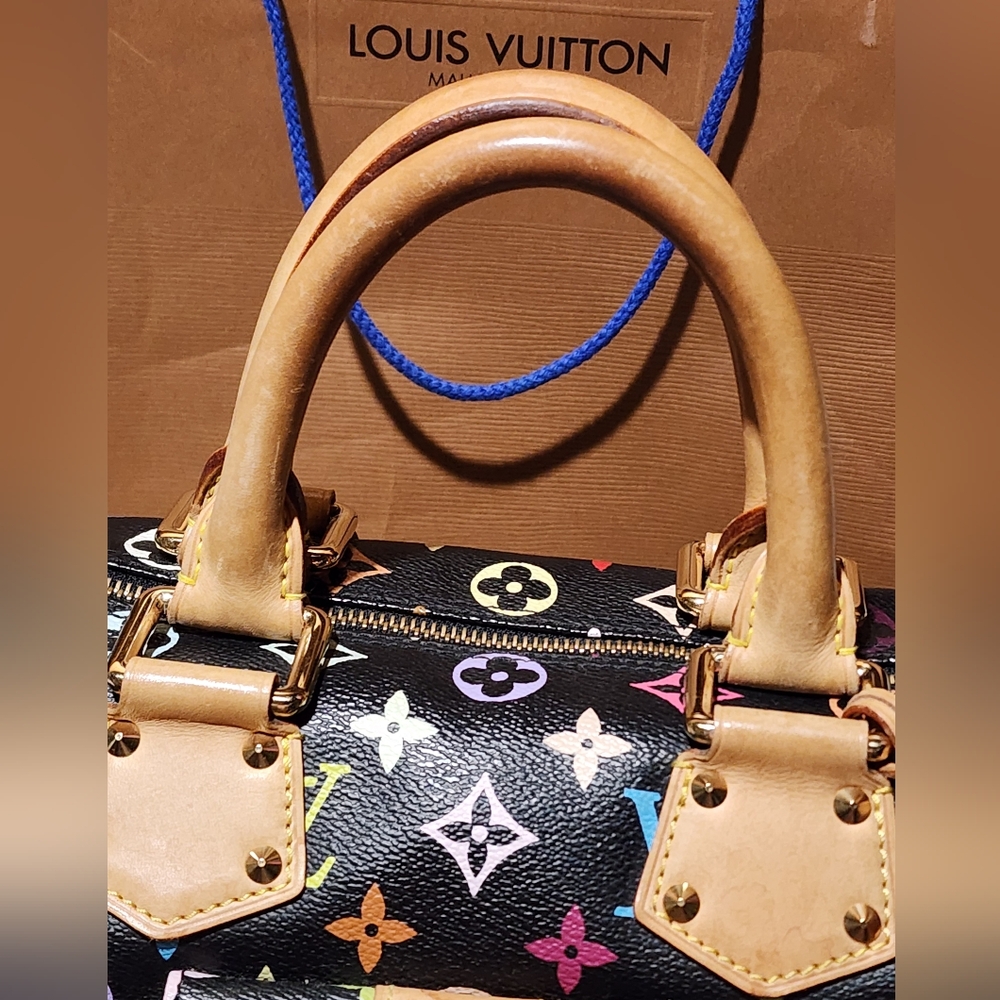 Authentic Loui Vuitton Black Multicolor Speedy 30 - Picture 9 of 15